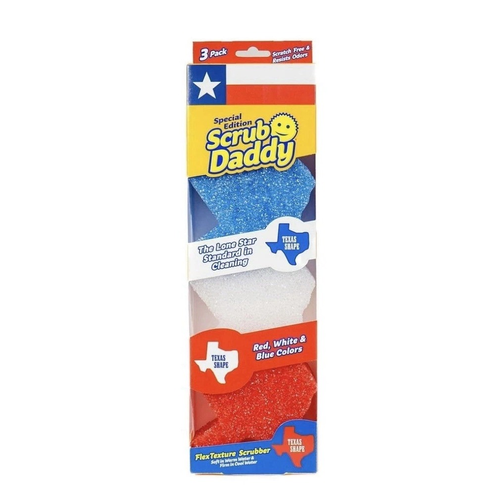 Scrub Daddy Texas Shape FlexTexture Scrubber Sponge 3 Pack Special Edition New
